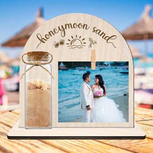 Personalized Honeymoon Sand Jar，Custom Anniversary Photo presents, Vacation Keepsake Jar，Wedding Presents，Honeymoon Present, Bride to be Gift，Valentine’s Day Gifts for Boyfriend Girlfriend (style 3) in Kuwait
