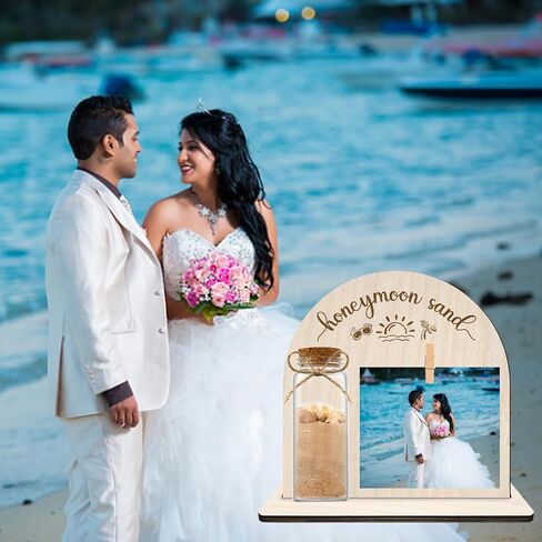 Personalized Honeymoon Sand Jar，Custom Anniversary Photo presents, Vacation Keepsake Jar，Wedding Presents，Honeymoon Present, Bride to be Gift，Valentine’s Day Gifts for Boyfriend Girlfriend (style 3) in Kuwait