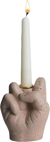 Finger Candle Holder Artware Diverting Candlesticks with Middle Finger 11cm Model Statue for Decoration (Green) in Saudi Arabia