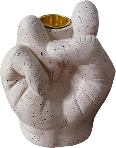 Finger Candle Holder Artware Diverting Candlesticks with Middle Finger 11cm Model Statue for Decoration (Green) in Saudi Arabia