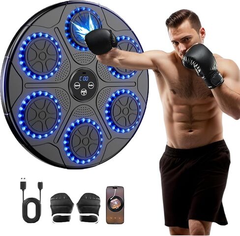 Music Boxing Machine Home Wall Mount Music Boxer, Electronic Smart Focus Agility Training Digital Boxing Wall Target Punching Pads Suitable for Kids and adults in Kuwait