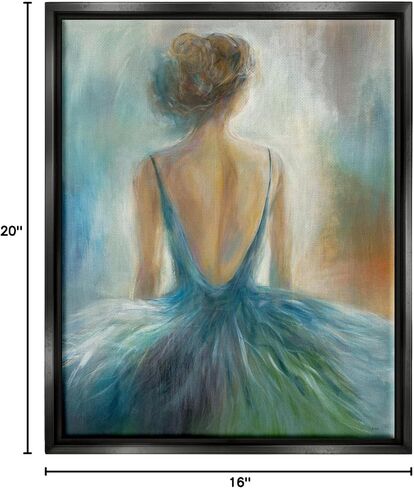 Stupell Industries Ballet Girl Blue Orange Figure Painting, Floater Frame, Design by Third and Wall in Saudi Arabia