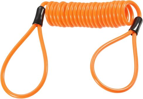 Disc Lock Security Steel Cable - Plastic Coated Spring Reminder Wire Anti-Theft Rope, Apply to Outdoors Protection (3.5mmx1.2m, Yellow) in Saudi Arabia