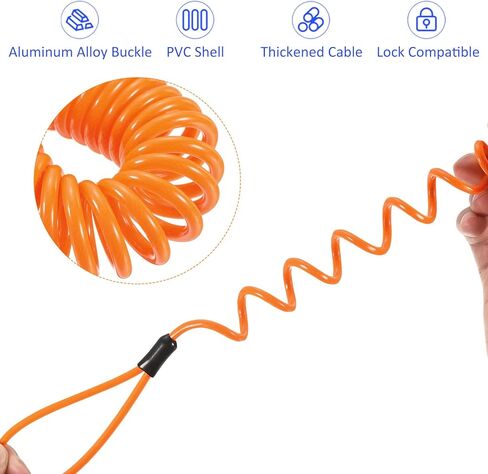 Disc Lock Security Steel Cable - Plastic Coated Spring Reminder Wire Anti-Theft Rope, Apply to Outdoors Protection (3.5mmx1.2m, Yellow) in Saudi Arabia