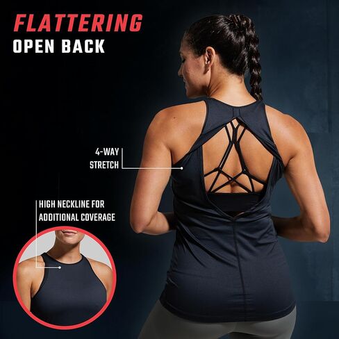 Born Primitive The Edge Tank – Open Back Workout Top for Women – Athleisure Clothes – High Neck Women’s Gym or Yoga Tank in Kuwait