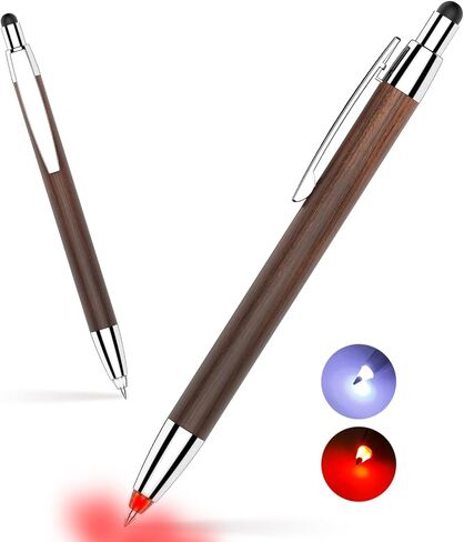 Penyeah Pen with Light Tip and Stylus, 3 in 1 Led Lighted Pen, Light Up Pens for Journaling Writing in The Dark Nice Pen Set Gift for Men Women 2 Pack - White in Saudi Arabia