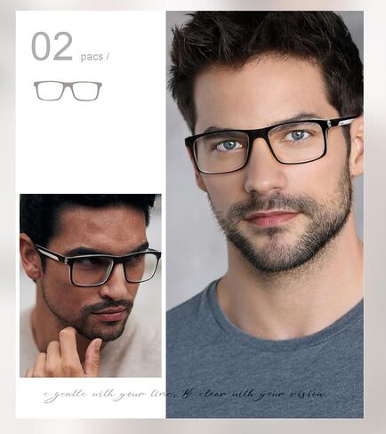 Missfive 2-Pack Light Multifocus Progressive Reading Glasses Blue Light Blocking, Multifocal Spring Hinge Man No-Line Quality Trifocal Readers Comfort Eyeglasses(Workspace For Near Range, 2.25x) in Saudi Arabia