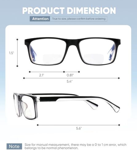 Missfive 2-Pack Light Multifocus Progressive Reading Glasses Blue Light Blocking, Multifocal Spring Hinge Man No-Line Quality Trifocal Readers Comfort Eyeglasses(Workspace For Near Range, 2.25x) in Saudi Arabia
