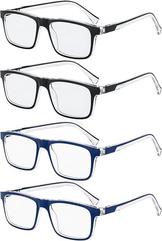 Missfive 2-Pack Light Multifocus Progressive Reading Glasses Blue Light Blocking, Multifocal Spring Hinge Man No-Line Quality Trifocal Readers Comfort Eyeglasses(Workspace For Near Range, 2.25x) in Saudi Arabia