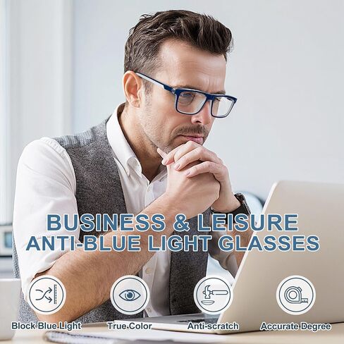 Missfive 2-Pack Light Multifocus Progressive Reading Glasses Blue Light Blocking, Multifocal Spring Hinge Man No-Line Quality Trifocal Readers Comfort Eyeglasses(Workspace For Near Range, 2.25x) in Saudi Arabia