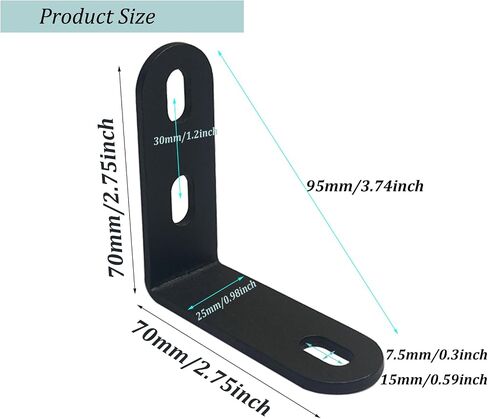 8 Pack Corner Bracket, L Shaped Corner Brace, 90 Degree Metal Angle Brackets, Strengthen Metal Joint Support Bracket, Stainless Steel Right Angle Brackets for Wood, Shelves, Furniture, Cabinet in Saudi Arabia