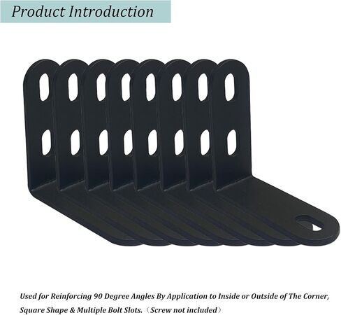 8 Pack Corner Bracket, L Shaped Corner Brace, 90 Degree Metal Angle Brackets, Strengthen Metal Joint Support Bracket, Stainless Steel Right Angle Brackets for Wood, Shelves, Furniture, Cabinet in Saudi Arabia