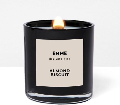 وعاء شموع معطرة من EMME NYC - زجاج أسود، الصويا، طبيعي، غير سام، آمن للحيوانات الأليفة، وقت حرق يصل إلى 60 ساعة، فتيل خشبي، رائحة قوية، لم يتم الإساءة إلى الحيوانات لتصنيعه، 10 أونصة - شموع معطرة بأفضل رائحة (ليتشي) in Kuwait