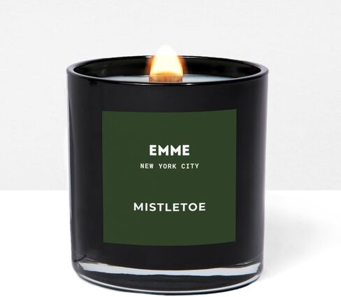 وعاء شموع معطرة من EMME NYC - زجاج أسود، الصويا، طبيعي، غير سام، آمن للحيوانات الأليفة، وقت حرق يصل إلى 60 ساعة، فتيل خشبي، رائحة قوية، لم يتم الإساءة إلى الحيوانات لتصنيعه، 10 أونصة - شموع معطرة بأفضل رائحة (ليتشي) in Kuwait