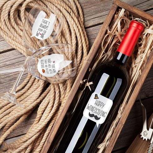 36 Pieces Wine Glass Static Cling Sticker Thanksgiving Reusable Funny Wine Sticker Reusable Wine Glass Stickers Wine Glass Drink Markers Fall Wine Stickers for Wine Tasting Wine Charm Party Supplies in Saudi Arabia