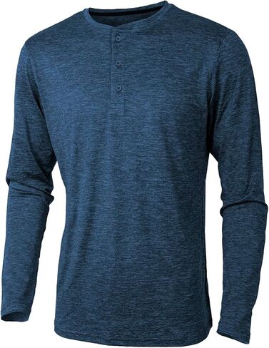 قميص هينلي رجالي جاف مناسب للتكنولوجيا 3 أزرار T مقاس نحيف سريع الجفاف للصالة الرياضية تي شيرت طويل الأكمام خفيف الوزن أساسي غير رسمي in Kuwait