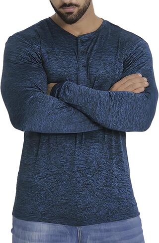 قميص هينلي رجالي جاف مناسب للتكنولوجيا 3 أزرار T مقاس نحيف سريع الجفاف للصالة الرياضية تي شيرت طويل الأكمام خفيف الوزن أساسي غير رسمي in Kuwait