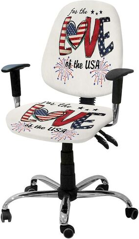 Christmas Snowflake Office Chair Covers Stretchable 2 Piece, Soft Decorative Computer Desk Chair Cover Protector Universal Rotating Chair Slipcover Gold Black Xmas Winter Holiday in Saudi Arabia