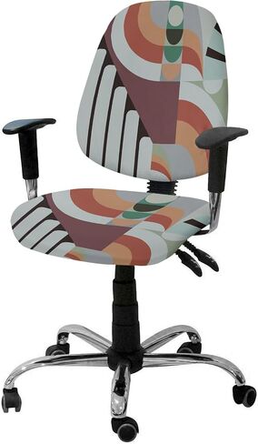 Christmas Snowflake Office Chair Covers Stretchable 2 Piece, Soft Decorative Computer Desk Chair Cover Protector Universal Rotating Chair Slipcover Gold Black Xmas Winter Holiday in Saudi Arabia