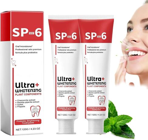 ​2Pcs Sp-6 Probiotics Toothpaste,Sp-6 Ultra Whitening Toothpaste,Probiotics Bright Toothpaste,Sp-6 Brightening Probiotics in Saudi Arabia