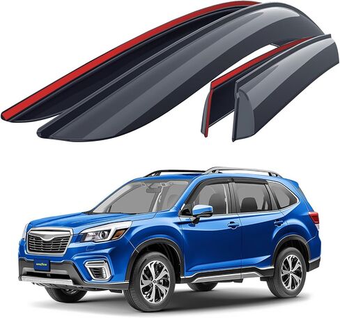 Goodyear Shatterproof Window Deflectors for Nissan Rogue 2014-2020, Tape-on Rain Guards, Window Visors, Vent Deflector Visor, Car Accessories,6 pcs. - GY008647 in Saudi Arabia