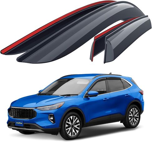 Goodyear Shatterproof Window Deflectors for Nissan Rogue 2014-2020, Tape-on Rain Guards, Window Visors, Vent Deflector Visor, Car Accessories,6 pcs. - GY008647 in Saudi Arabia