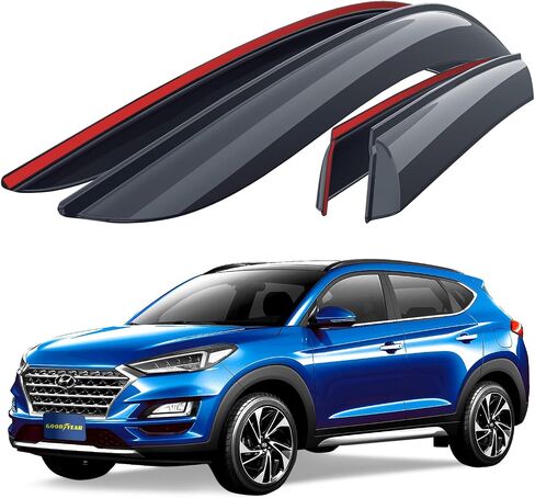 عاكسات النوافذ المقاومة للكسر من Goodyear لسيارة Nissan Rogue 2014-2020، واقيات المطر الشريطية، واقيات النوافذ، واقي عاكس التهوية، ملحقات السيارة، 6 قطع. -GY008647 in Kuwait
