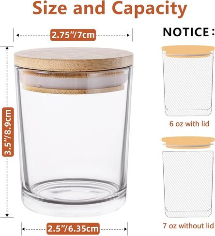 15 عبوة من برطمانات الشموع سعة 7oz لصنع الشموع، برطمانات شموع زجاجية سميكة مع غطاء من الخيزران، مجموعات صنع الشموع الفارغة، أوعية شموع كبيرة، حاويات شموع، علبة شموع قابلة لإعادة الاستخدام. (أسود مطفي... in Kuwait