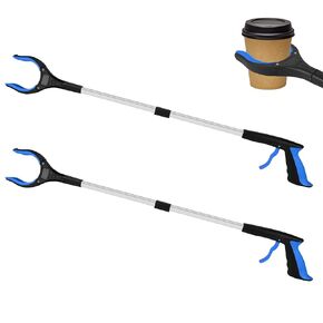 6 Pack Grabber Reacher Tool for Elderly, 32" Extra Long Litter Stick Lightweight Handy Claw Grabber for Arm Extension Garbage Gripper Trash Pick up Litter Picker Garden(Blue Classic)