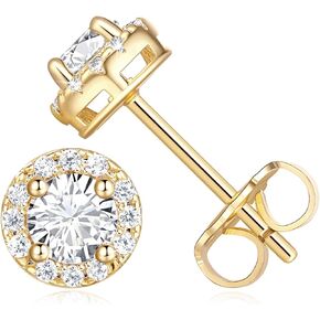 14K Gold Stud Earrings for Women 14K Gold Earrings Lightweight Gold Stud Earrings for Women Hypoallergenic Gold Earrings Classic Small Stud Earrings for Women 6.5mm,8.5mm