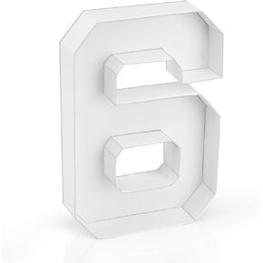 Cardboard Number for Charcuterie 10.2'' Fillable Tray Number 6 Paper Box for Birthday Anniversary Party Decorations Chocolate Candy Cupcake Container