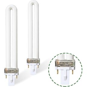 13W Type E Replacement Tube Light Bulb with Electronic Ballast-Replace for Ottlite T1333E,PL13-E Fluorescent Light Bulb,5500K Natural Daylight,G23 Base,2 Pack