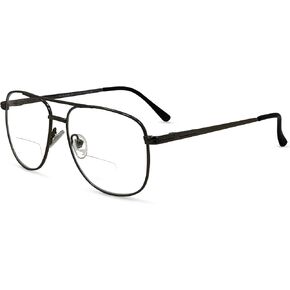Just Chillin' Bifocal Cheaters Reading Glasses - Wired Aviator Style Metal Frame - Non-Polarized Lens
