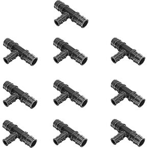 Poly Pex A Expansion 3/4 X 3/4 X 1/2 inch Tees T [10 PCS] Reducing Fittings F-1960, | Plastic Fittings for Pex-A Pipe in Plumbing [Pack of 10]