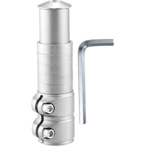 X AUTOHAUX 138mm Mountain Bike Stem Riser Fork Stem Extender Handlebar Bicycle Parts Aluminum Alloy Silver Tone 1 Set