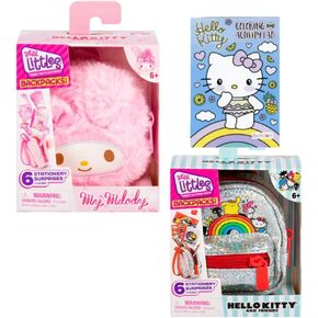Real Littles 2-Pack Bundled Set - Collectible Micro Hello Kitty and Friends Backpack with 6 Surprise Accessories Inside! (Hello Kitty & Friends and My Melody)