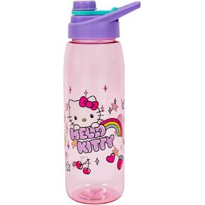 Hello Kitty Rainbow Treat And Stars Water Bottle W/Lid, Plastic