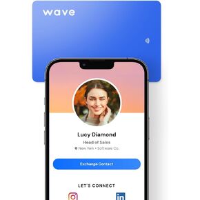 بطاقة عمل رقمية معدنية من Wave - تتضمن بطاقة NFC، وميزة النقر على البطاقة الذكية، ورمز QR ومشاركة جهات الاتصال الإلكترونية (الفولاذ المقاوم للصدأ) in Kuwait
