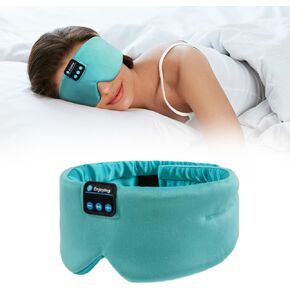 Sleep Headphones Eye Mask Soft Headband Headphones Wireless Sleeping Mask with Ultra-Thin Headset, Side Sleeper Adjustable Sleep Mask,Turquoise