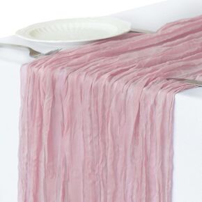 Cheesecloth Table Runner, 10FT Dusty Pink Gauze Table Runner for Girl Baby Shower Bridal Shower Decorations Tea Party Table Centerpiece Decorations