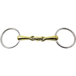Copper Plus Double-Jointed Loose Ring Snaffle Bit Metallic Link Horse Bit 35193