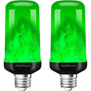 مصابيح إضاءة اللهب، 4 أوضاع لمبة إضاءة LED بتأثير اللهب، لمبة إضاءة وامضة بقاعدة E26 مع مستشعر الجاذبية، مصابيح وامضة لحفلات الهالوين المنزلية (4 عبوات)