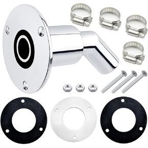 Diesel Heater Thru Hull Exhaust Skin,Marine Grade 316 Stainless Steel,Fitting for 24mm/0.94" Tube Pipe Socket Hardware(Bent)