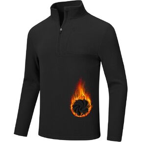 MoFiz Men's Long Sleeve Golf Shirts Quarter Zip Pullover Premium Fleece Lined Heather Midweight 1/4 Half Zip Sweatshirts