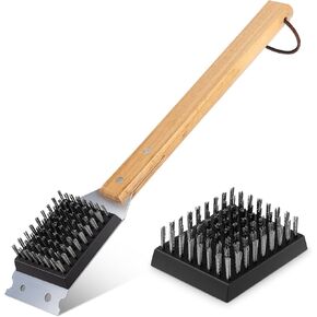 SIMPLETASTE Grill Brush and Scraper, Durable & Effective, Include Extra Stainless Steel Bristles Head for Replacement, Wire Grill Brush for Outdoor Grill, Grill Accessories for BBQ