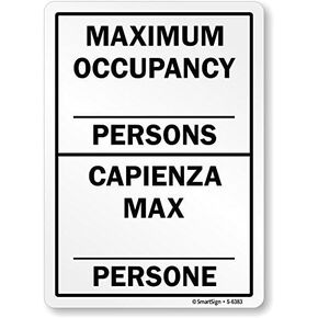 SmartSign-S-6383-PL-14 "Maximum Occupancy __ Persons" Bilingual Write-On Sign | 10" x 14" Plastic