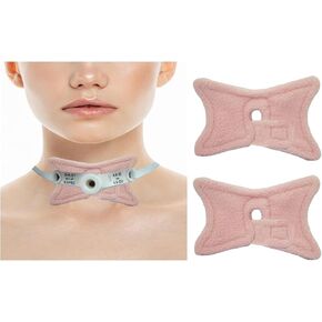 2 pcs Trach Pads, Reusable Trach Tube Covers, Tracheostomy Dressing Pads Tracheostomy Tube Holder Pad, Tracheostomy Trach Tube Supplies, Trach Pads for Adaptive Surgical Tracheostomy Pad (Pink)