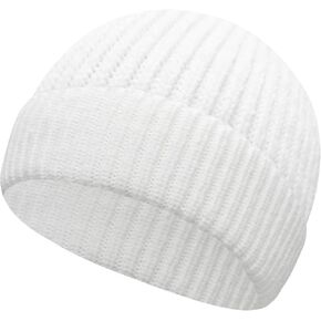 NPQQUAN Fisherman Beanies for Men Women Short Cuff Knit Beanie Winter Warm Hats Cap