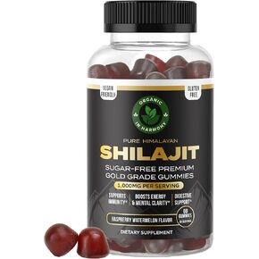 Pure Himalayan Organic Shilajit Gummies for Men & Women, Sugar-Free Shilajit Supplement, 85+ Trace Minerals & Fulvic Acid - Improve Congitive & Mood, Immunity and Energy, 60 Gummies.