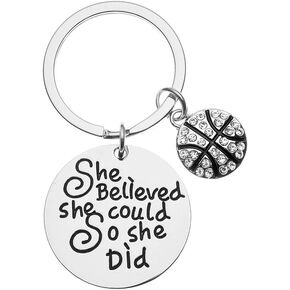 Sportybella Basketball Keychain- Basketball Gift- Basketball Jewelry For Girls, Basketball Gift For Players & Coaches